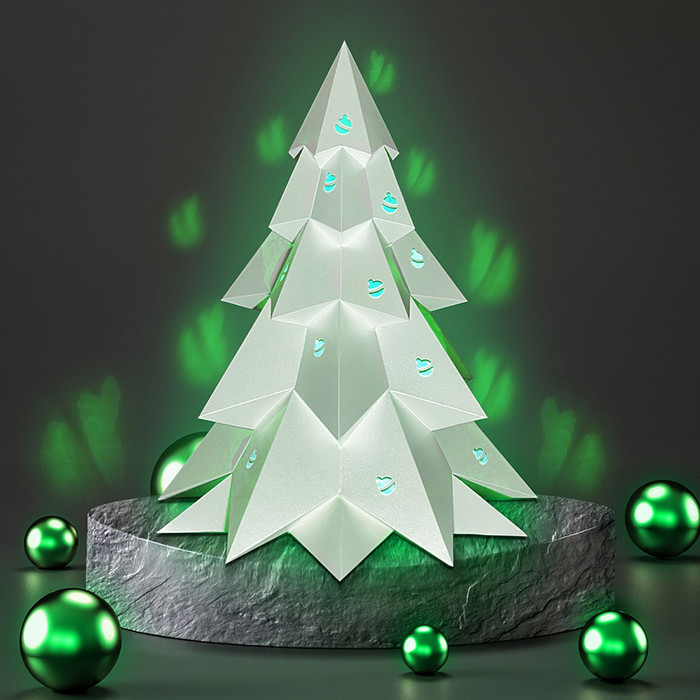 Ёлка Новогодняя (LED-свет). 3D конструктор - оригами из картона - фото 2 - id-p170277745