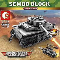 Детский конструктор Sembo Block 101214,Танк Тигр аналог лего lego