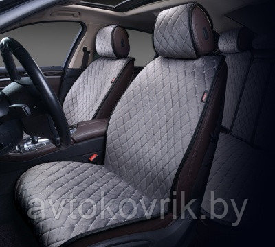 Накидки "ALCANTRA LUXE" передние на сиденья автомобилей [ Цвет серый] [PREMIER] - фото 1 - id-p116375194