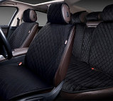 Накидки "ALCANTRA LUXE" для автомобильных сидений на весь салон [Цвет коричневый с золотой строчкой] [PREMIER], фото 6
