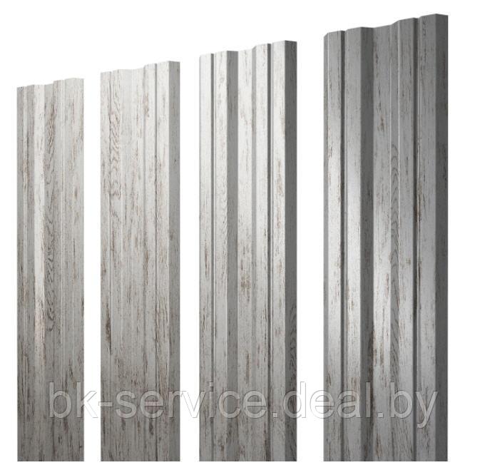 Штакетник металлический Grand Line (Гранд Лайн) Twin Design Print Elite Milky / Nordic Wood 0,5 Южная Корея - фото 1 - id-p170300237