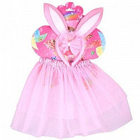 Детский карнавальный костюм  "Зайчик" 3 предмета (ободок с ушками, бантик, юбочка), фото 1