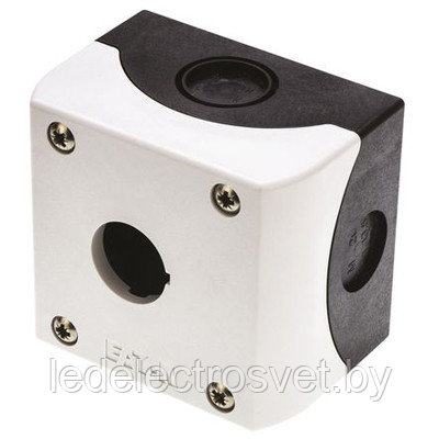 Корпус для поста кнопочного M22-I1, пластик, серый верх и черное основание, 1 монтажное место, IP67/69K