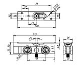 Комплект роликов для раздвижных дверей DIY Comfort 80/4 kit (877+882), фото 2