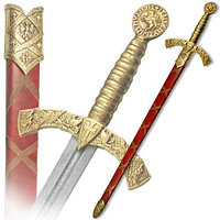 Сувенирный меч тамплиера 12 века в красных ножнах