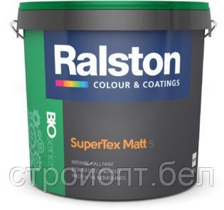 Матовая, антиаллергенная, высокоукрывистая краска Ralston SuperTex Matt 5 BW, 10 л, Голландия - фото 1 - id-p99831175