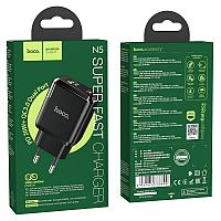 Сетевое зарядное устройство USB QC3.0 +PD20W Type-C 3A N5 Favor черный Hoco