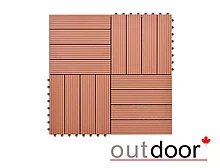 WTDT004 террасная плитка из ДПК коричневая