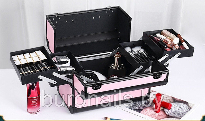 Бьюти-кейс для косметики «BuImer» кейс для мастеров, черно- розовый - фото 10 - id-p142434174