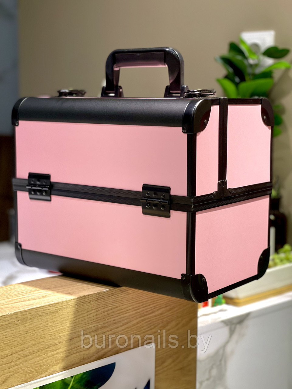 Бьюти-кейс для косметики «BuImer» кейс для мастеров, черно- розовый - фото 4 - id-p142434174