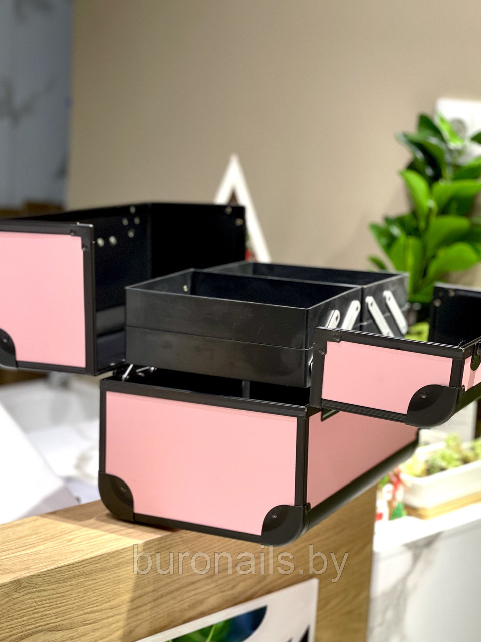 Бьюти-кейс для косметики «BuImer» кейс для мастеров, черно- розовый - фото 5 - id-p142434174