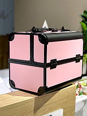 Бьюти-кейс для косметики «BuImer»  кейс для мастеров, черный розовый, фото 2