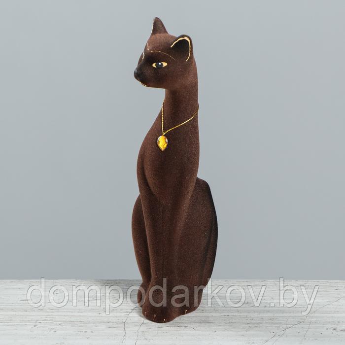 Копилка "Кошка Мурка", коричневая, покрытие флок, керамика, 28 см - фото 2 - id-p170318534