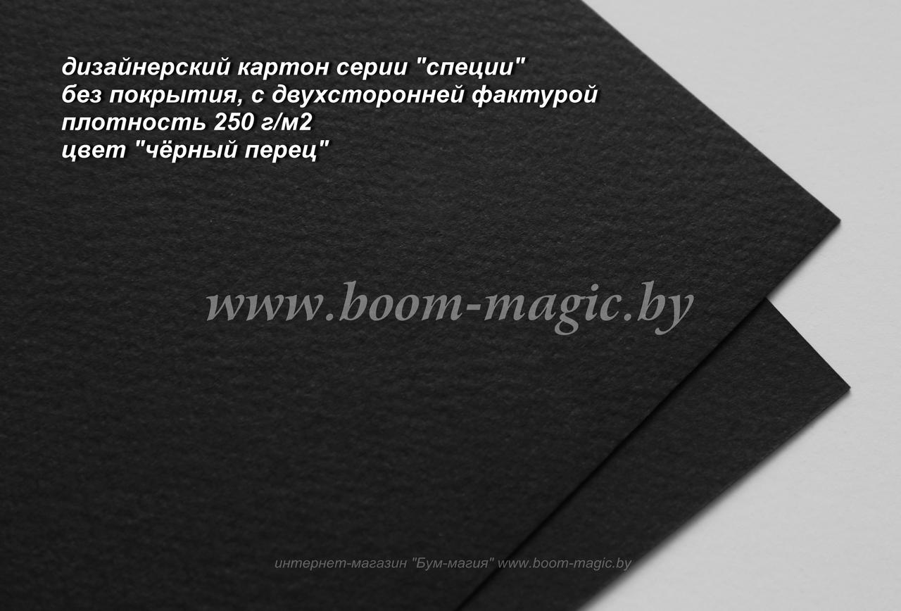 22-011 картон фактурный, серия "специи", цвет "чёрный перец", плотность 250 г/м2, формат А4