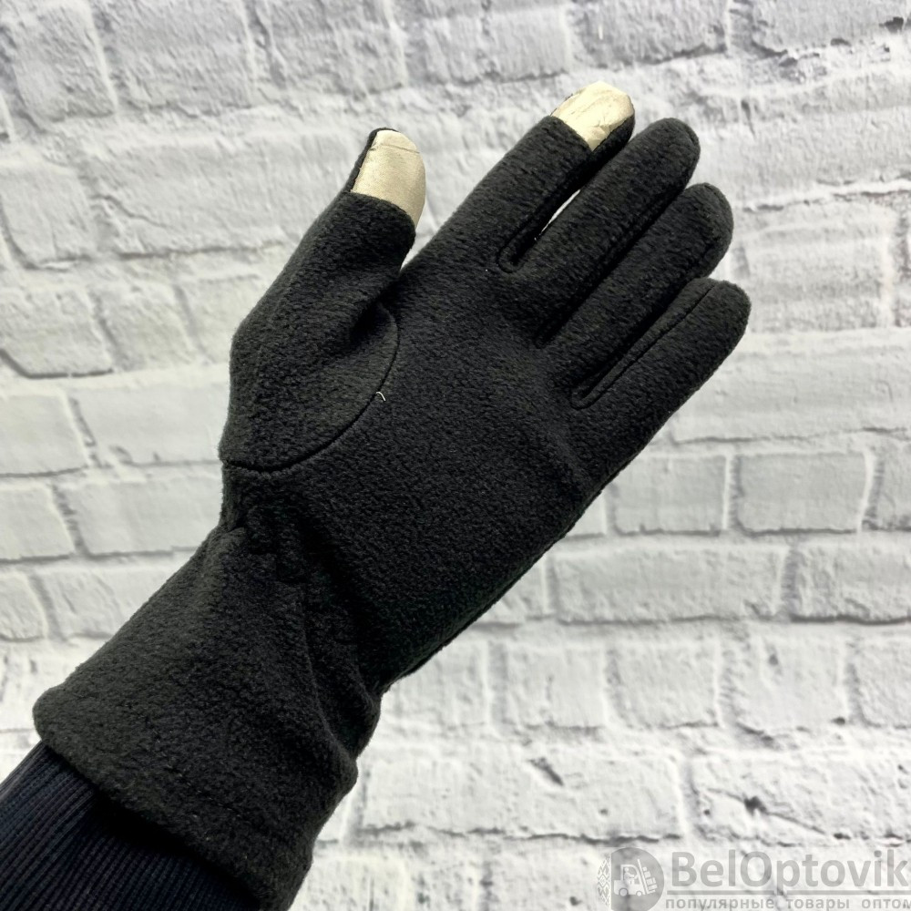 Перчатки флисовые черные Зимние для сенсорных экранов - фото 2 - id-p170322338