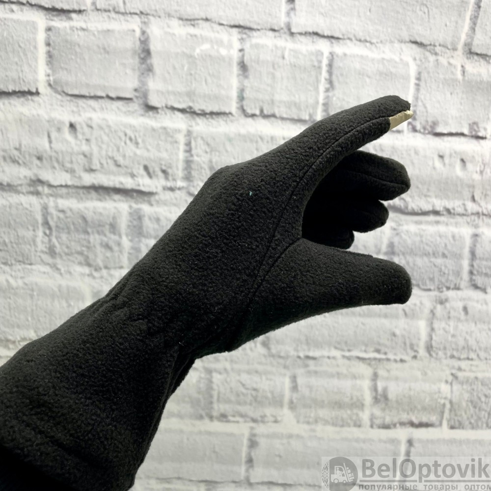Перчатки флисовые черные Зимние для сенсорных экранов - фото 5 - id-p170322338