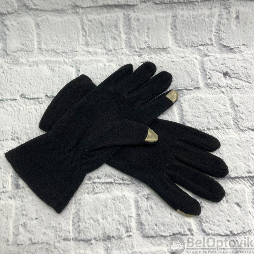Перчатки флисовые черные Зимние для сенсорных экранов - фото 7 - id-p170322338