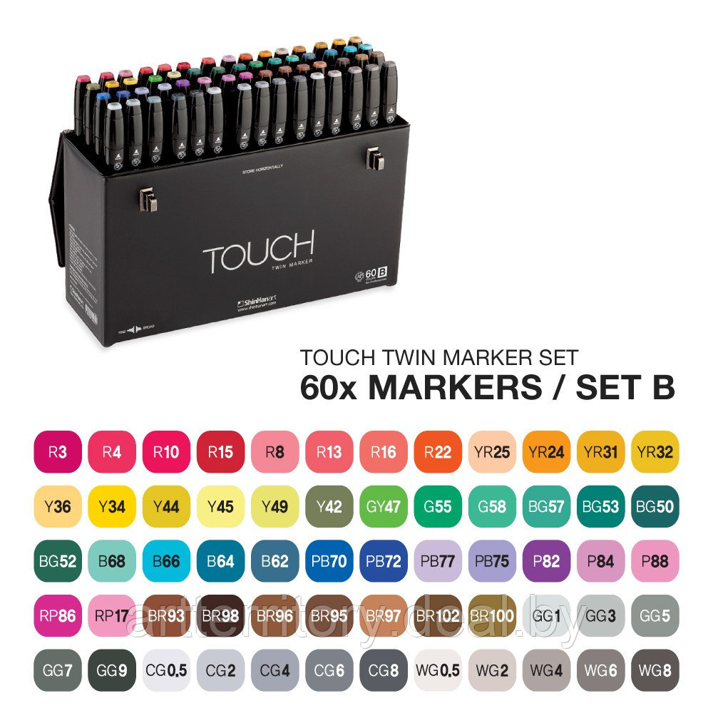 Набор маркеров Touch TWIN 60 цветов (B) - фото 2 - id-p170322792
