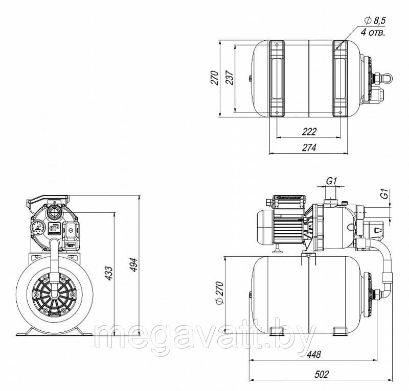 Насосная станция ДЖИЛЕКС ДЖАМБО 60/35 П-24 - фото 3 - id-p170333388