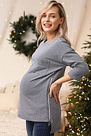 2-НМ 60114 Джемпер для беременных и кормящих мам синий/белый