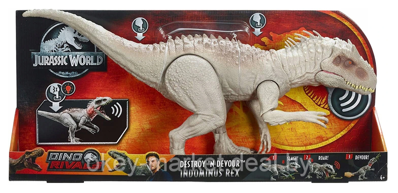 Фигурка динозавра Jurassic World Индоминус Рекс GCT95 свет + звук - фото 1 - id-p170348775