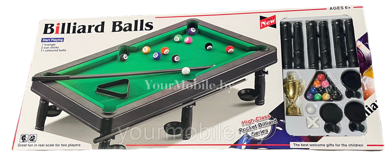 Настольный бильярд billiard balls set (63*34*16 см) - фото 2 - id-p170350954