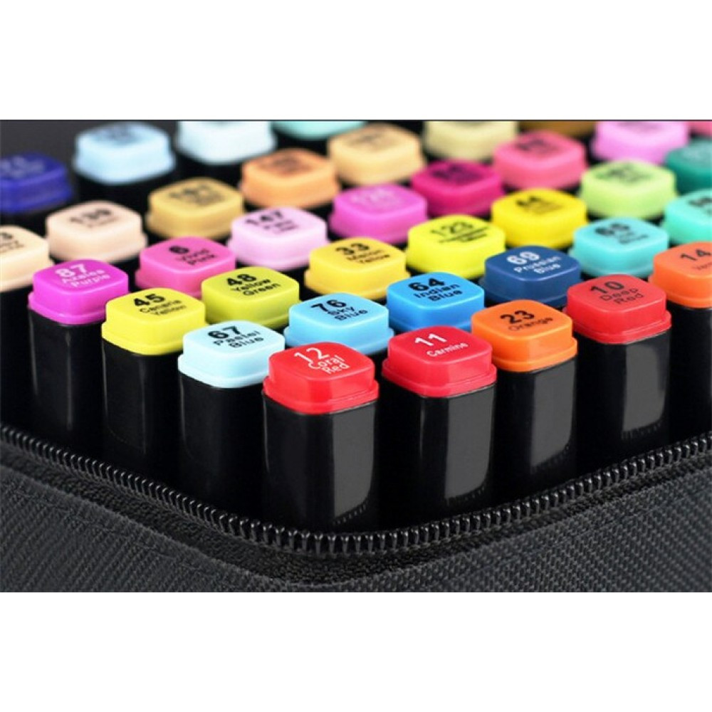 Маркеры-фломастеры для скетчинга двухсторонние 100 цветов - фото 3 - id-p170351129