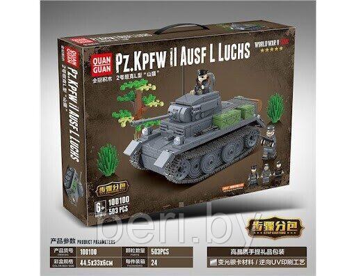 100100 Конструктор Quanguan Немецкий Танк Лукс Pz.Kpfw II Ausf L Luchs, 503 детали, аналог LEGO (Лего) - фото 8 - id-p170358752