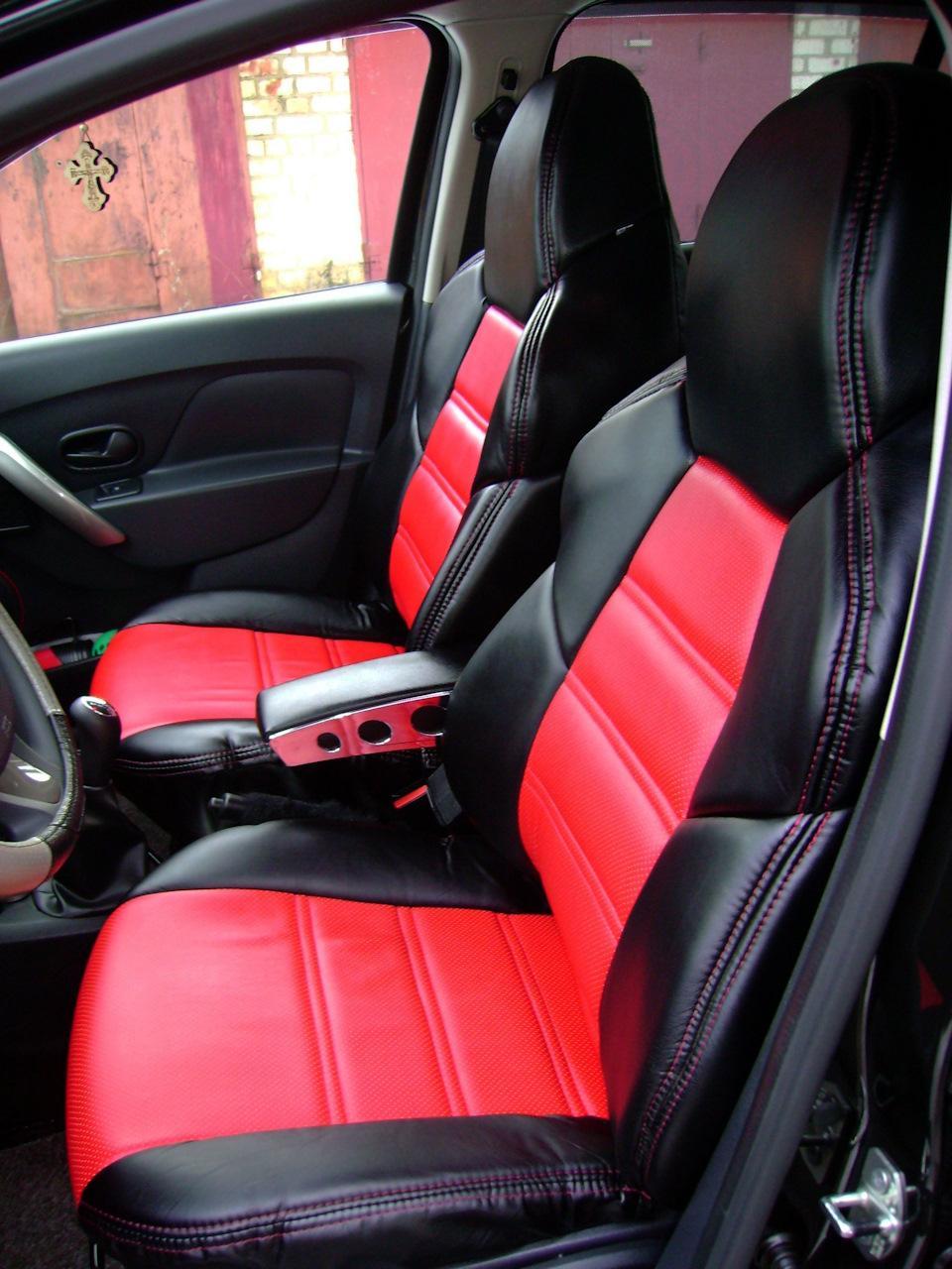 Чехлы Dinas Drive, универсальные, черно-красный, два передних - фото 3 - id-p170348666
