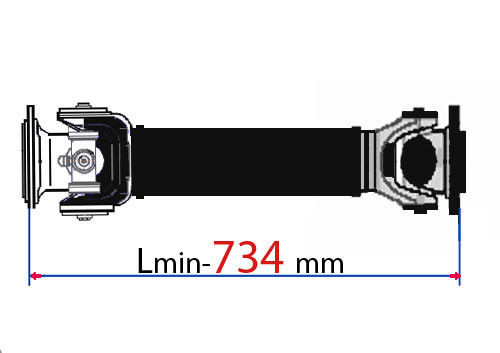 Вал карданный ЛАЗ-695Н заднего моста L=734мм арт. 695Н-2201010-30