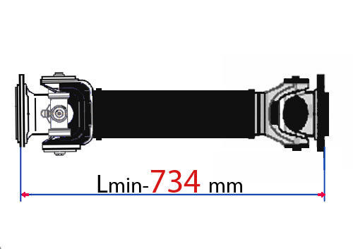 Вал карданный ЛАЗ-695Н заднего моста L=734мм арт. 695Н-2201010-30 - фото 1 - id-p19028011