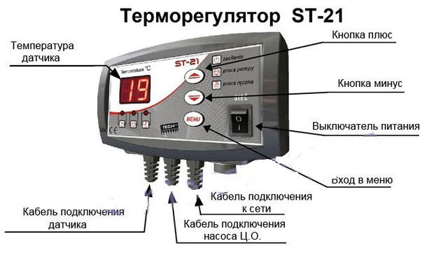 Tech ST-21 контроллер для управления насосом ЦО - фото 10 - id-p19030583