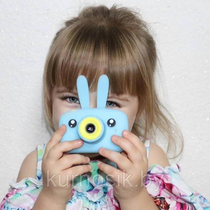 Детский фотоаппарат цифровой камера Зайчик голубой - фото 8 - id-p170362117
