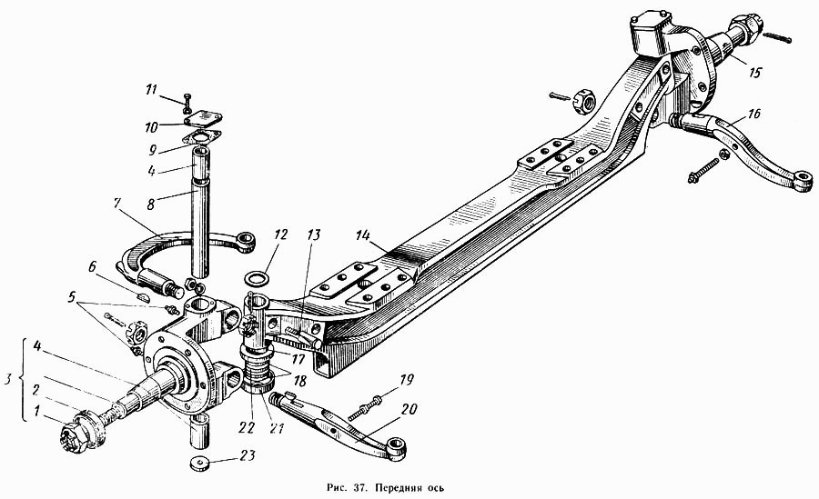 Ось ГАЗ-53 передняя СБ (заводской ремонт) арт. 53-3000012 - фото 1 - id-p19029027