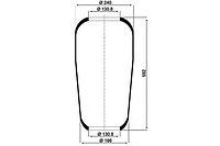 Пневморессора MERCEDES (чулок) (595х240мм,отв.130.8х130.8мм) CONTITECH арт. 873N