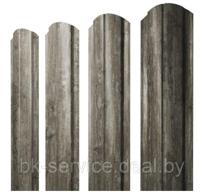 Штакетник металлический Grand Line полукруглый Slim фигурный Design Print Elite Milky Wood / Nordic Wood 0,45 - фото 2 - id-p170388088