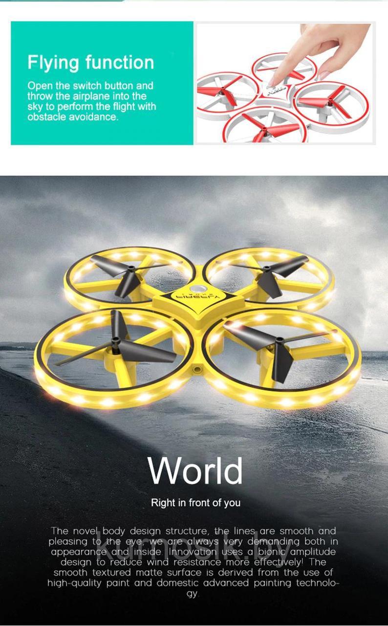 Р/У Квадрокоптер Dron с подсветкой и ручным управлением - фото 9 - id-p170401593