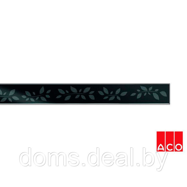 Решётка из стекла (черная с рисунком) для прямого канала ACO ShowerDrain E-line ACO E-line - фото 1 - id-p138617156