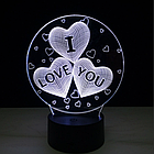 3 D Creative Desk Lamp (Настольная лампа голограмма 3Д, ночник) "I Love You", фото 4
