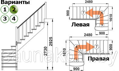 Лестница для дома К-001м/2, под покраску - фото 3 - id-p170425659