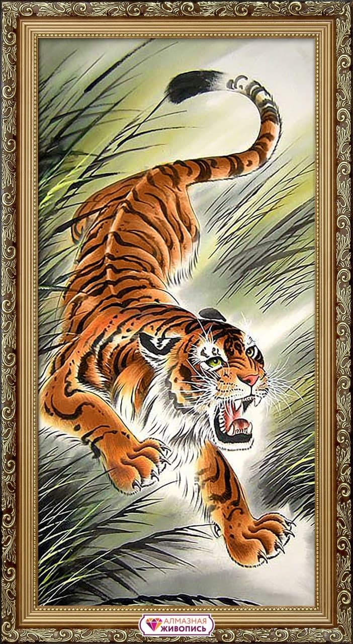 Картина стразами "Тигр в траве" - фото 1 - id-p170425661