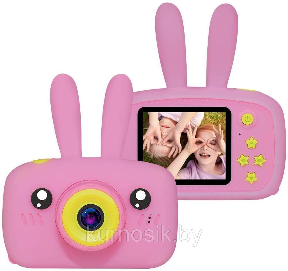 Детский фотоаппарат цифровой камера Зайчик розовый - фото 1 - id-p170426010