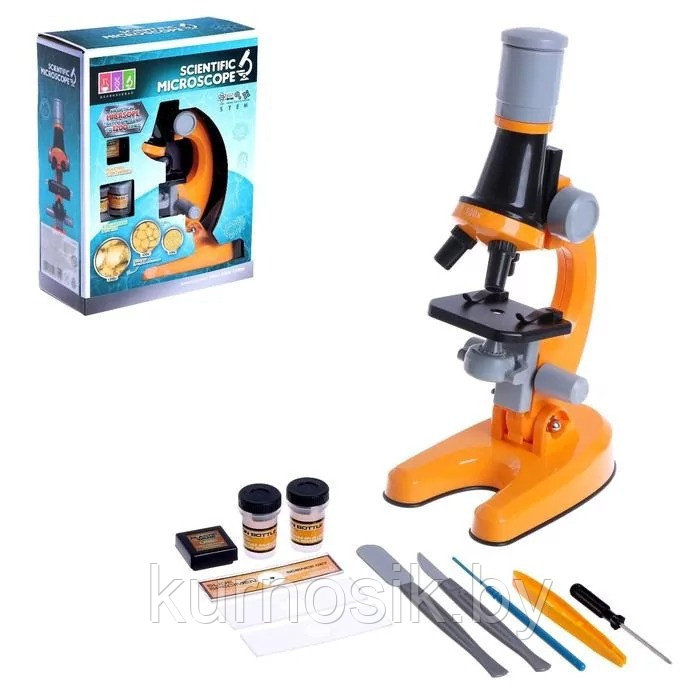 Микроскоп игрушечный SHANTOU 1013 увеличение 100x, 400x, 1200x - фото 2 - id-p170429192