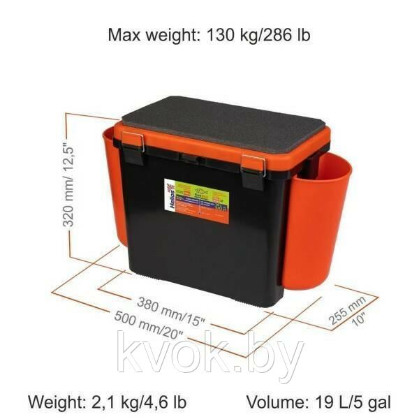 Ящик для зимней рыбалки Helios FishBox 19л односекционный оранжевый - фото 7 - id-p170431578