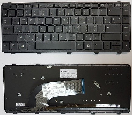 Клавиатура для ноутбука HP Probook 445 G1, черная, с рамкой, с подсветкой - фото 1 - id-p170461328