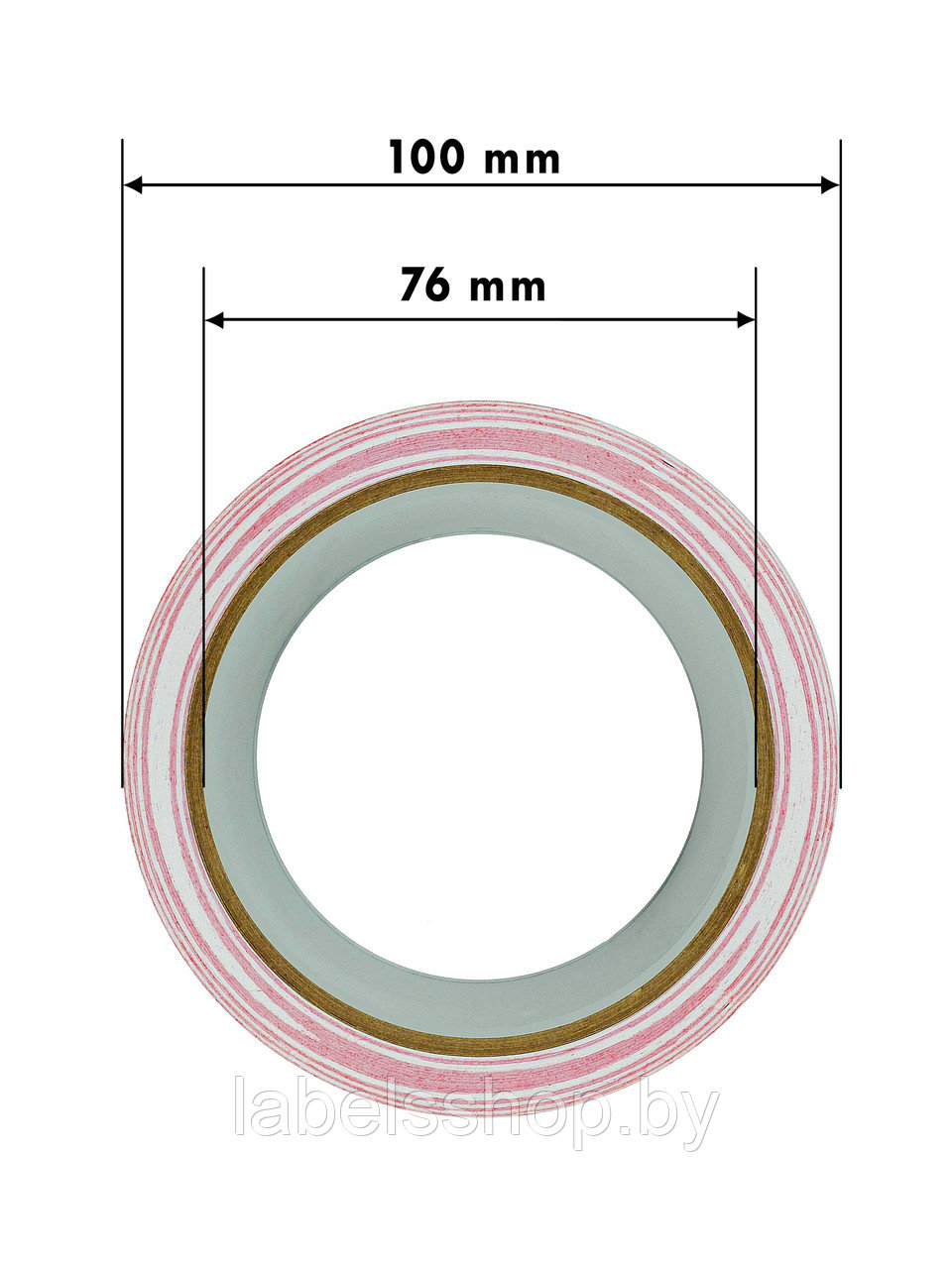 Разметочная / сигнальная самоклеящаяся лента в рулоне, красно-белая, 50мм * 50 метров, втулка 76 мм - фото 2 - id-p170462388