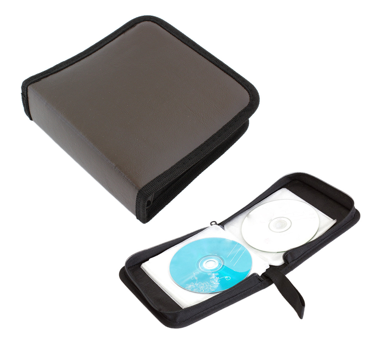 Сумка футляр для хранения дисков SiPL 40 слотов CD/DVD коричневый - фото 1 - id-p170481544