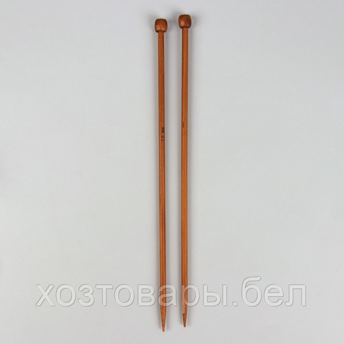 Спицы для вязания прямые бамбук након 25см d5,0мм (2шт) пакет АУ - фото 3 - id-p170486250
