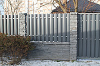 Забор бетонный двухсторонний ШАЛЕ СЕРЫЙ (2 панели), фото 1