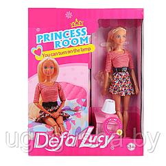 Кукла Defa Lucy  с набором мебели Спальня (свет)